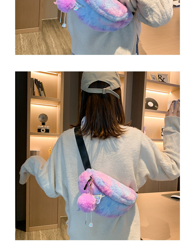 Fashion Purple Plush Pegasus Diagonal Shoulder Bag,Shoulder bags