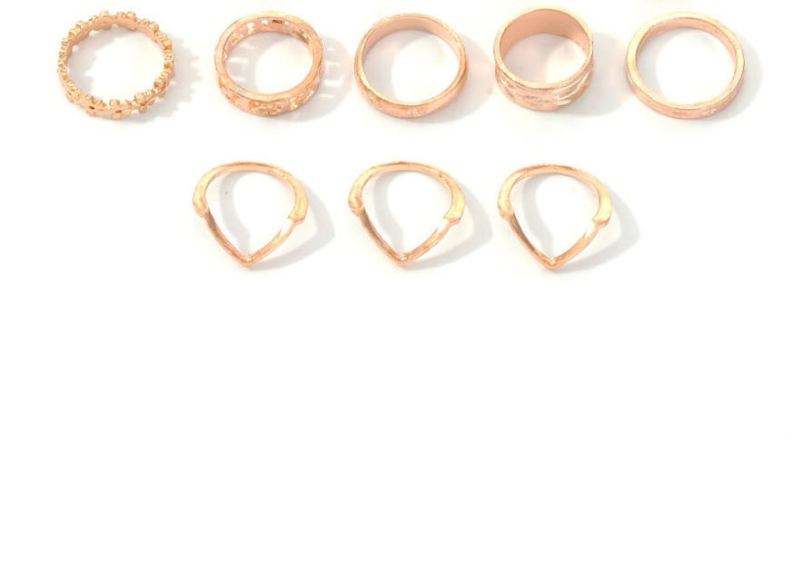 Fashion Golden Portrait Water Drop Diamond Ring Set,Rings Set