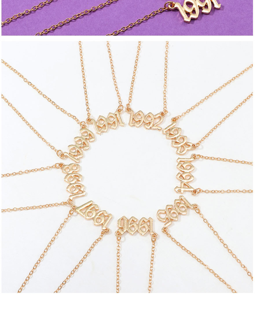 Fashion Golden Digital Skeleton Necklace,Pendants