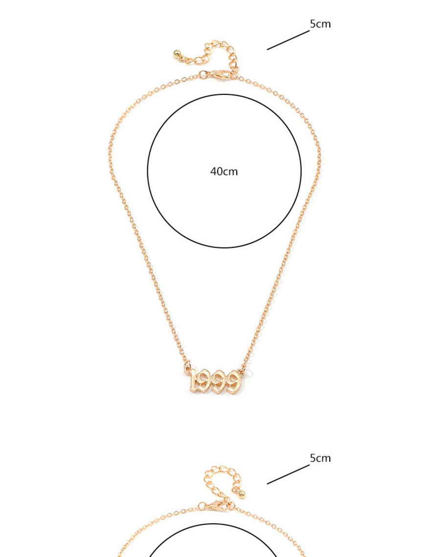 Fashion Golden Digital Skeleton Necklace,Pendants