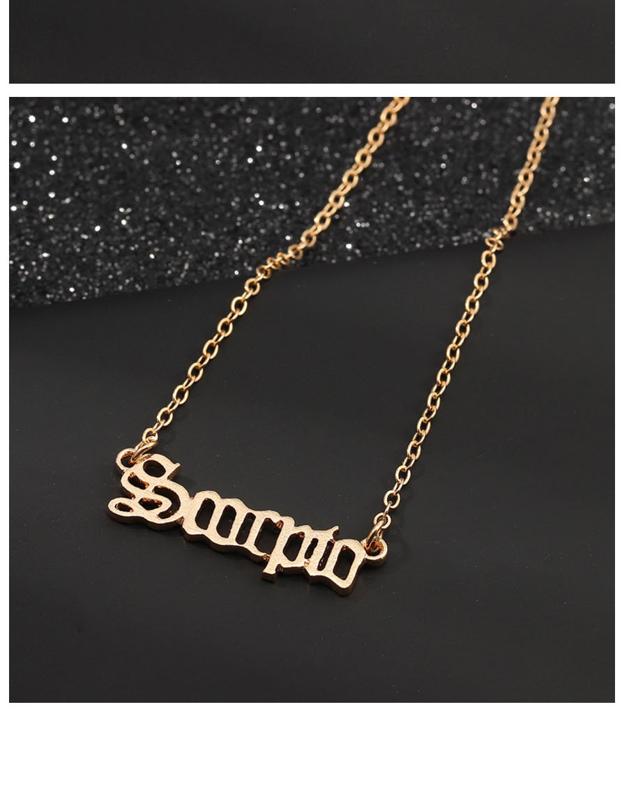Fashion Golden Virgo English alphabet necklace,Pendants