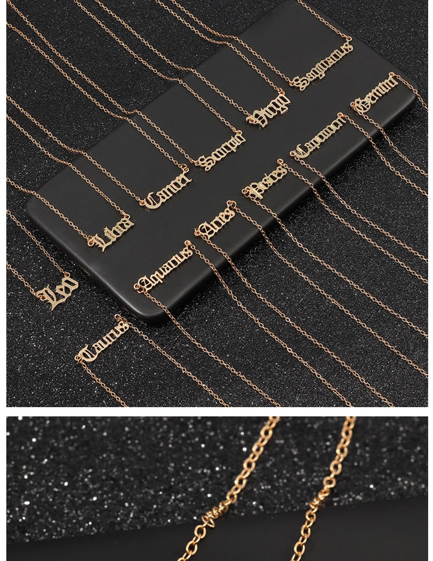 Fashion Golden Pisces Alphabet Necklace,Pendants