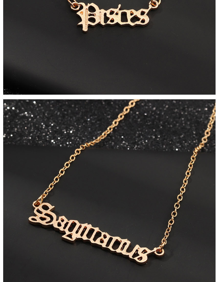 Fashion Golden Aquarius Letter Necklace,Pendants