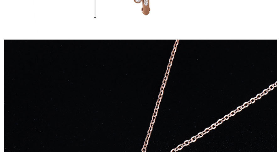 Fashion Rose Gold Eye Key Diamond Necklace,Pendants