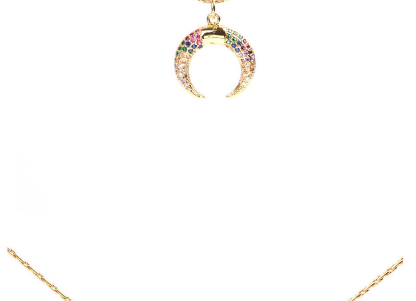 Fashion Color Horn Necklace With Diamonds,Necklaces