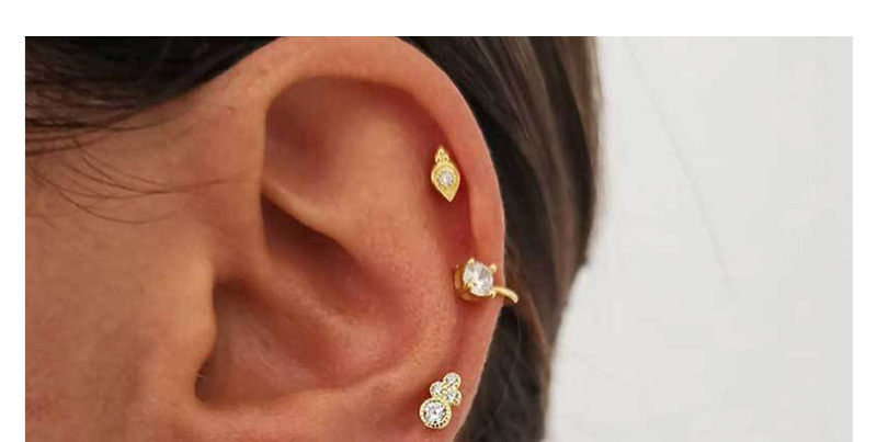 Fashion Golden Lightning Diamond Star Moon Stud Earrings Set,Earrings set