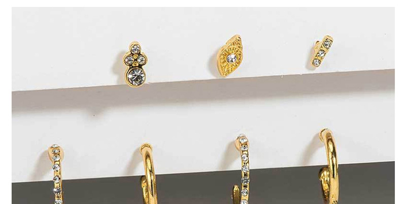 Fashion Golden Lightning Diamond Star Moon Stud Earrings Set,Earrings set
