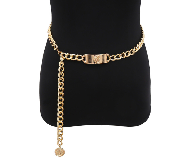 Fashion Golden 0556 Portrait Lion Head Waist Chain,Body Piercing Jewelry