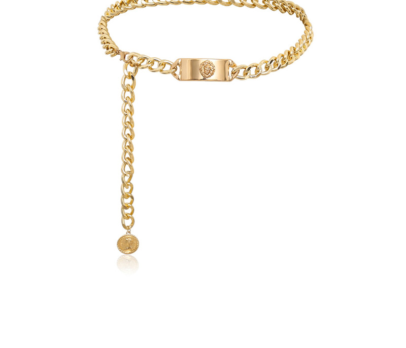 Fashion Golden 0556 Portrait Lion Head Waist Chain,Body Piercing Jewelry