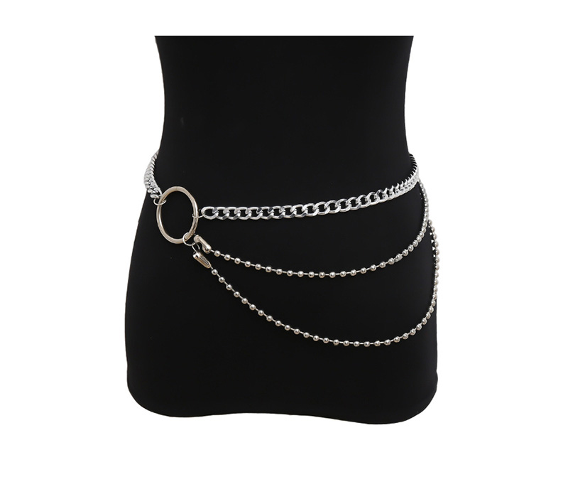 Fashion White K0551 Multi-layer Beaded Waist Chain,Body Piercing Jewelry