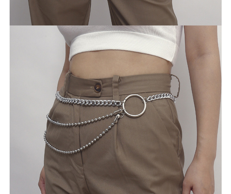 Fashion White K0551 Multi-layer Beaded Waist Chain,Body Piercing Jewelry