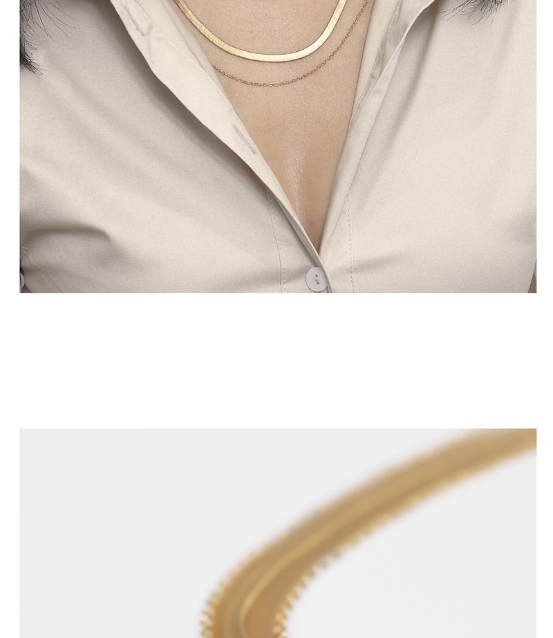 Fashion White K2636 Geometric Snake Bone Necklace,Multi Strand Necklaces