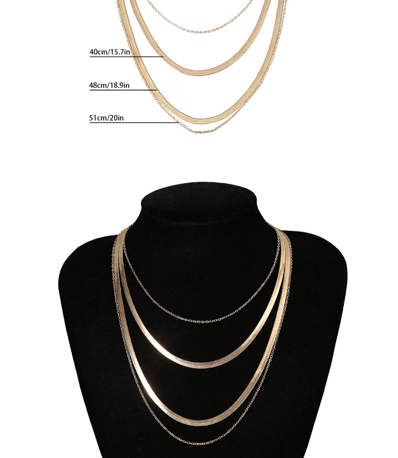 Fashion White K2636 Geometric Snake Bone Necklace,Multi Strand Necklaces