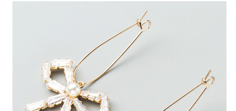 Fashion Golden Crystal Pearl Bow Earrings,Drop Earrings