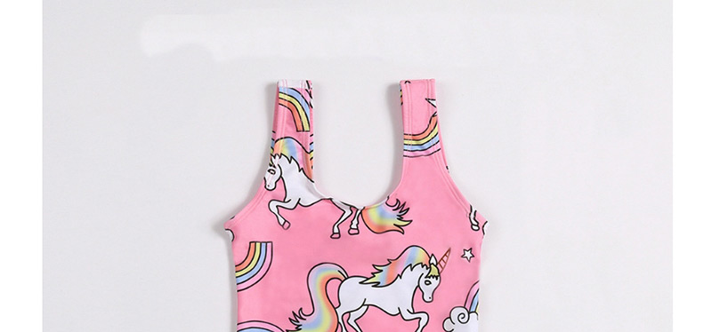 Fashion Pink Rainbow Pegasus One-piece Swimsuit,Kids Swimwear