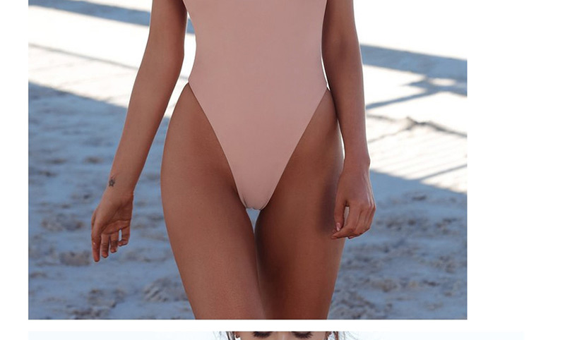Fashion White Solid Color One-piece Swimsuit,One Pieces