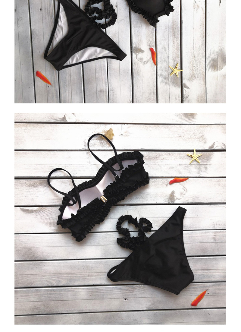 Fashion Black Fungus Sling Split Swimsuit,Bikini Sets