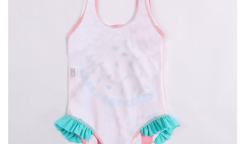 Fashion Pink Watermelon Print Fungus One-piece Swimsuit,Kids Swimwear