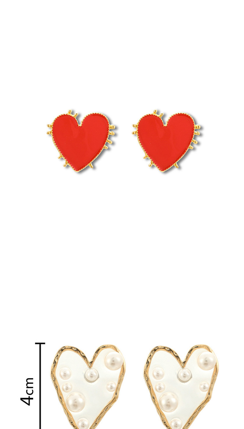 Fashion Red Pearl Irregular Love Earrings,Drop Earrings