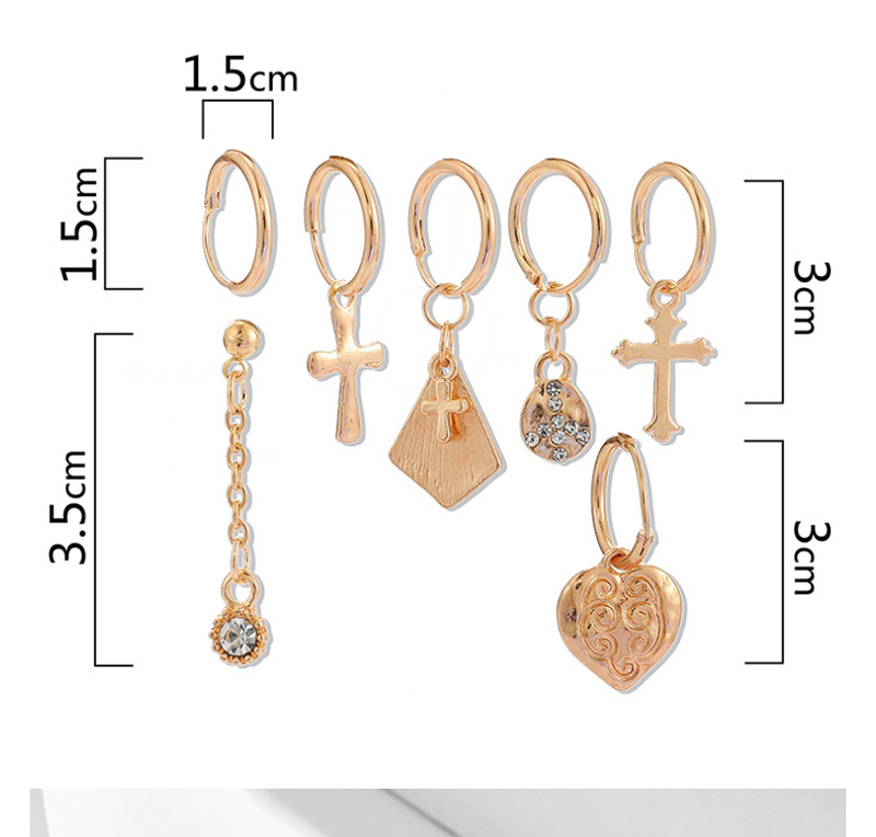 Fashion Golden Diamond Lock Eye Geometry Earrings Set,Earrings set