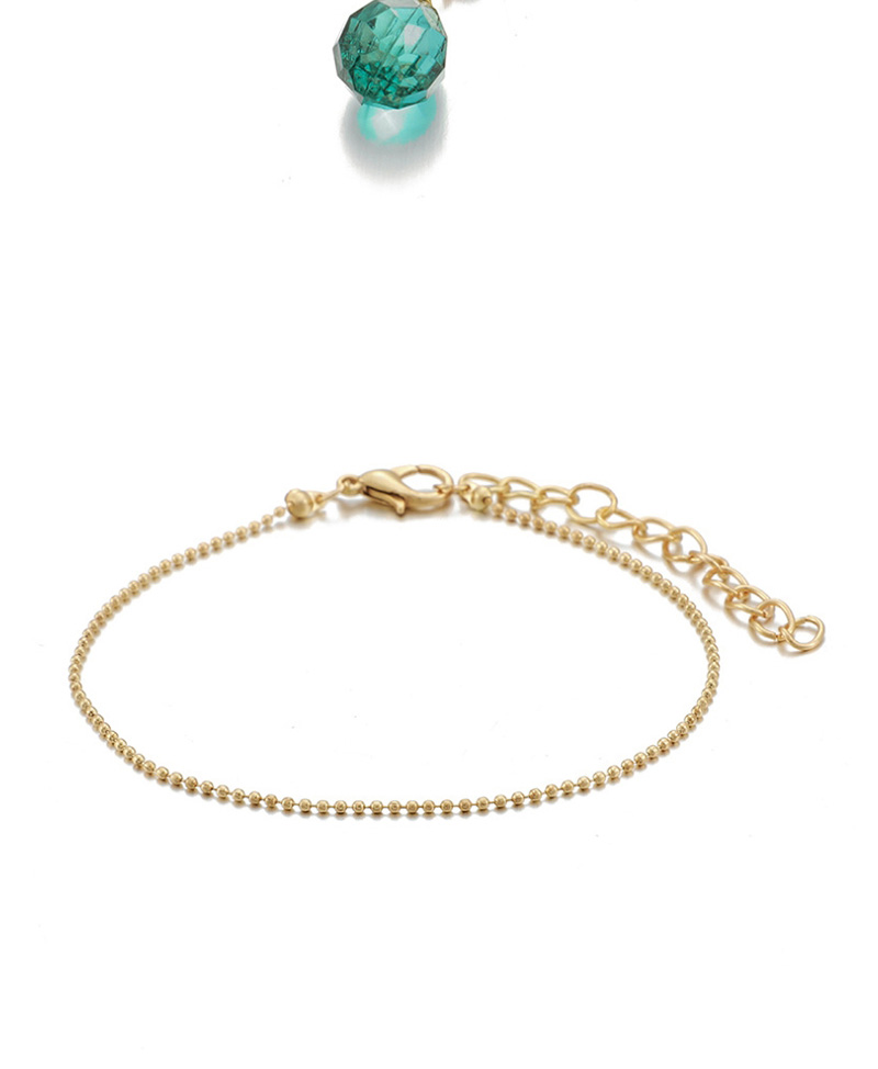 Fashion Golden Wafer Character Image Glass Bead Bracelet Set,Bracelets Set
