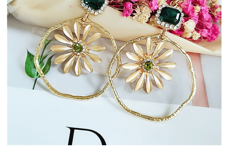 Fashion Yellow Diamond Flower Earrings,Drop Earrings