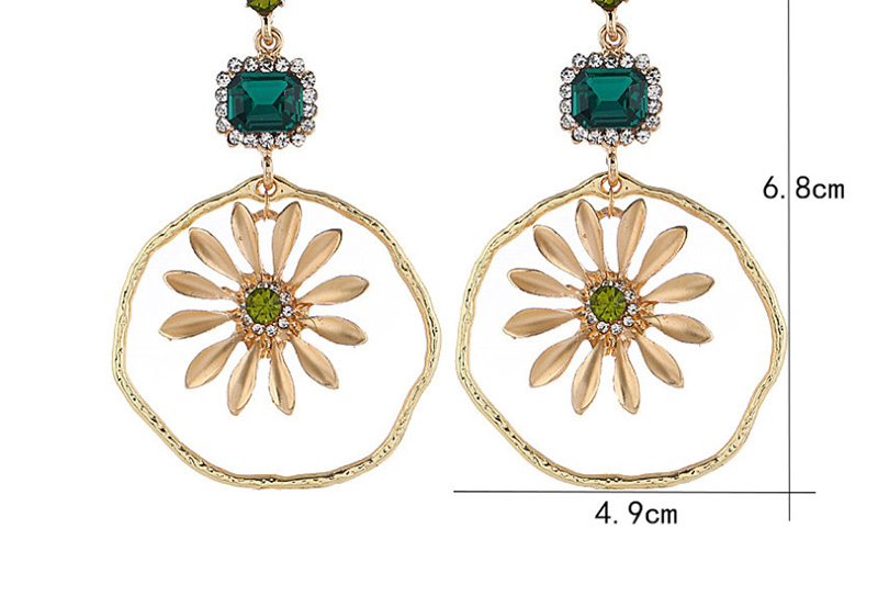Fashion Yellow Diamond Flower Earrings,Drop Earrings