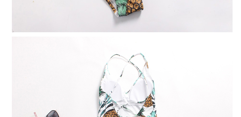 Fashion White Fruit Print Siamese Swimwear,One Pieces