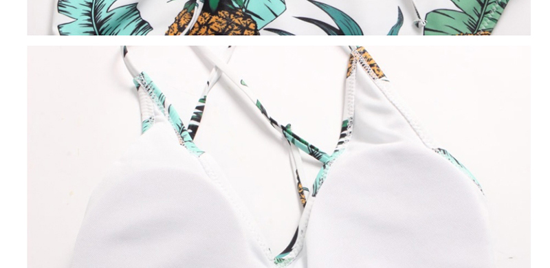 Fashion White Fruit Print Siamese Swimwear,One Pieces