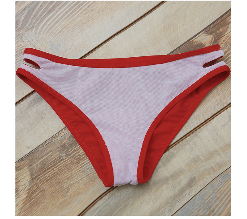Fashion Red Wine Tassel Hanging Neck Split Bikini,Bikini Sets