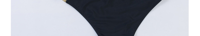 Fashion Black Contrast Stitching Tube Top With Split Back Swimwear,Bikini Sets