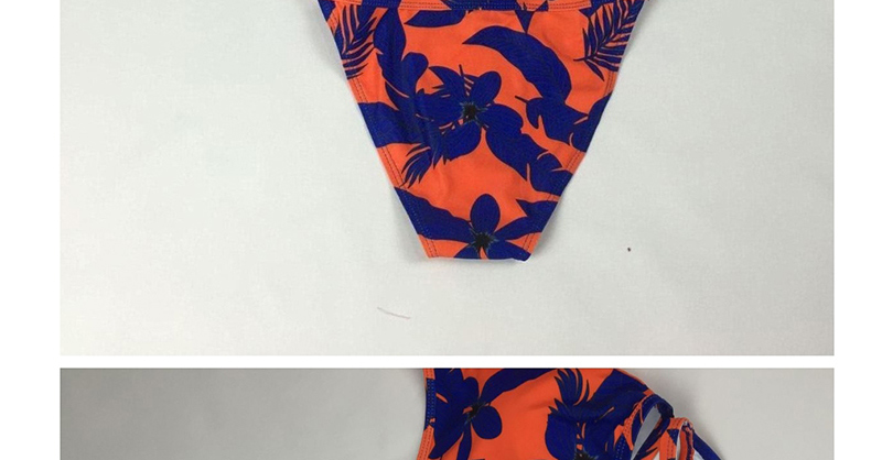 Fashion Orange Printed Square Collar Triangle Split Bikini,Bikini Sets