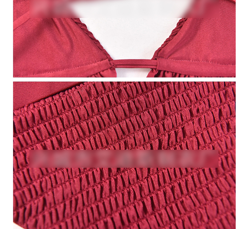Fashion Pink Ruffled Elastic Fold Split Bikini,Bikini Sets