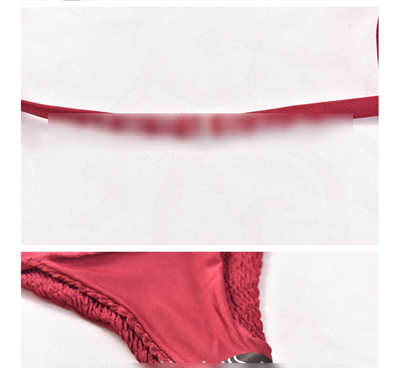 Fashion Red Ruffled Elastic Fold Split Bikini,Bikini Sets