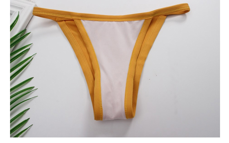 Fashion Yellow Tube Top Split Shoulder Bikini,Bikini Sets
