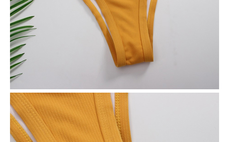 Fashion Yellow Tube Top Split Shoulder Bikini,Bikini Sets