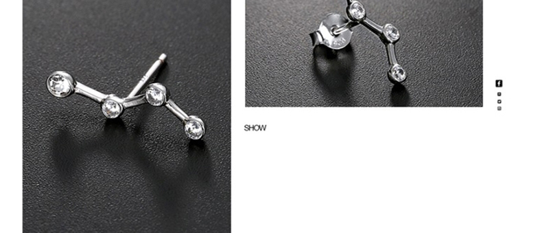Fashion Silver Geometric Irregular  Silver Stud Earrings,Stud Earrings