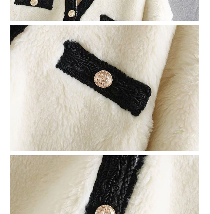 Fashion Off-white Single-breasted Fur Coat,Coat-Jacket