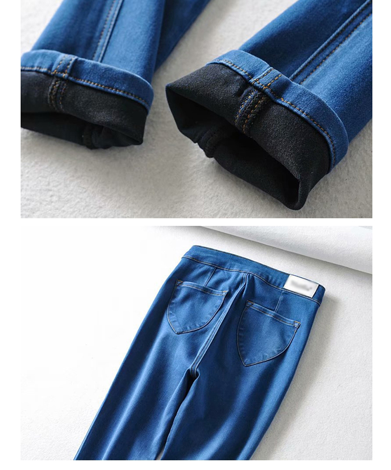 Fashion Black 2 Button Stretch Peach Heart Pocket Jeans,Denim