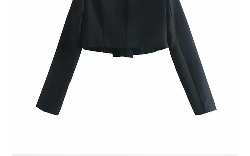 Fashion Black Rhinestone Brooch Short Double-breasted Suit,Coat-Jacket