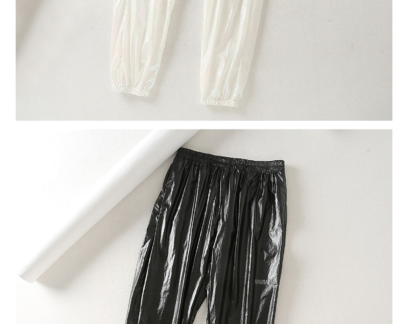 Fashion Black Reflective Lettering Colorful Pants,Pants