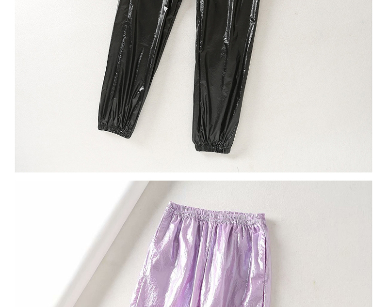 Fashion Black Reflective Lettering Colorful Pants,Pants
