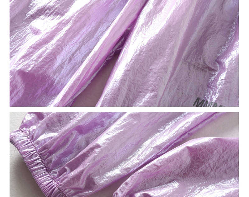 Fashion Purple Reflective Lettering Colorful Pants,Pants