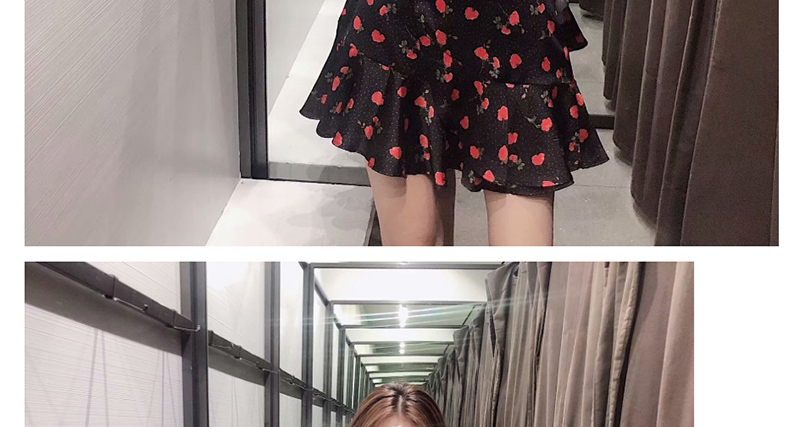 Fashion Black Flower Print Double-breasted Lapel Lace Up Jumpsuit,Bodysuits