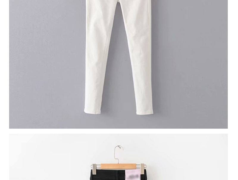 Fashion White Washed Hip High Denim Pants,Denim