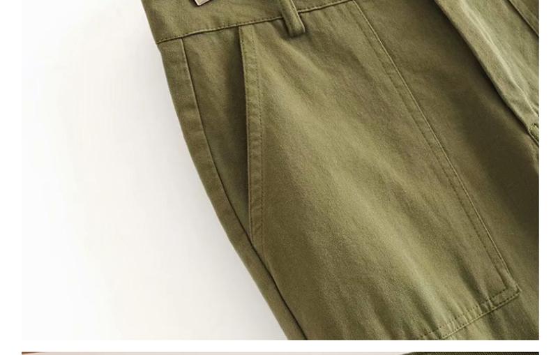 Fashion Army Green Pocket Zip Overalls,Pants