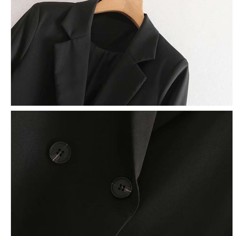 Fashion Black Double-breasted Plaid Paneled Sleeveless Suit,Coat-Jacket