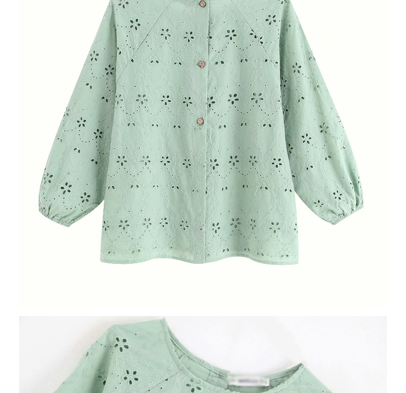 Fashion Green Embroidered Cutout Shirt,Hair Crown