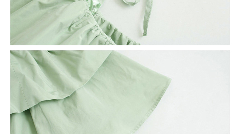 Fashion Green Tiered Ruffled Camisole,Tank Tops & Camis