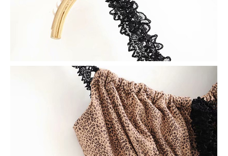 Fashion Leopard Print Suede Print Lace Up Dress,Mini & Short Dresses